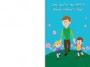Dad You're The Best - card with smiling children holding dads hand