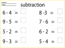 Printable Math Worksheets Subtraction