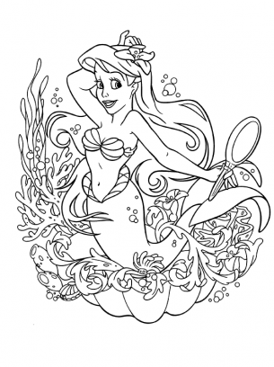 Coloring Pages Ariel the little mermaid