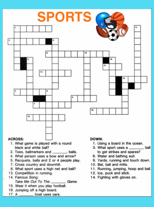 Free Online Crossword Puzzles on Sports Crossword Puzzle