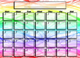 Rainbow Colors Blank Calendar