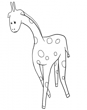 Sad Giraffe Coloring Page Sheets