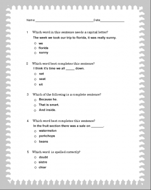 Free printable sentence structure worksheets