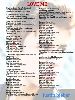 Justin Bieber Lyrics