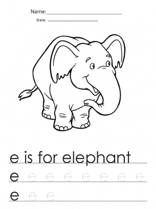 Kindergarten Worksheets E