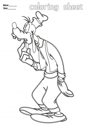 coloring book pages of goofy