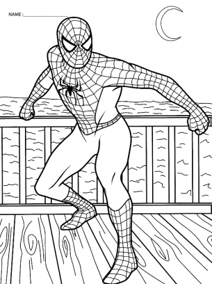 easy spiderman coloring pages for kids