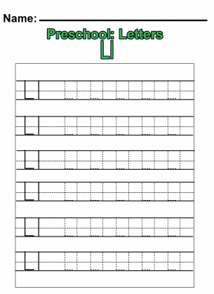 preschool l practice worksheet