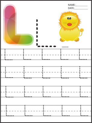 letter l writing practice worksheets