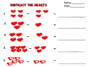 Valentine's Day Subtraction Problems - Math Worksheets