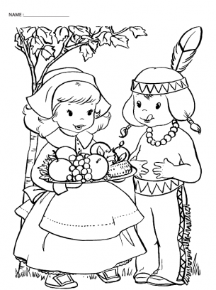 thanksgiving pilgrims coloring pages