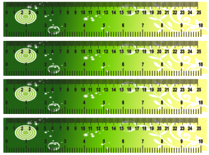 free green decorative ruler set