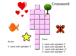 Kindergarten Children Crossword Worksheets