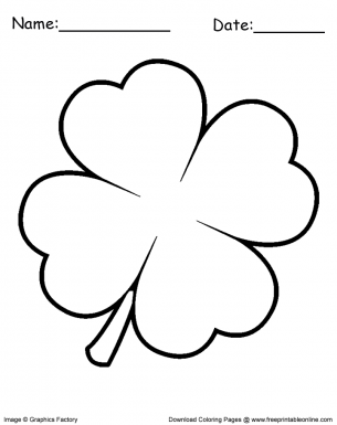 4 leaf clovers coloring pages