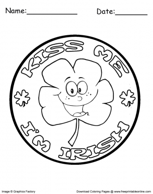 Kiss Me I Am Irish Coloring page