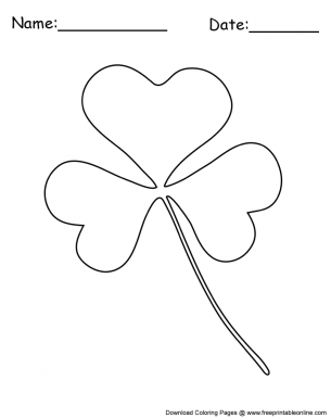 Irish Shamrock Coloring Sheet