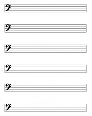 Blank Music Sheet with Base Symbol