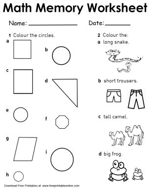 Free Printable Tall or Short Worksheet for Preschool