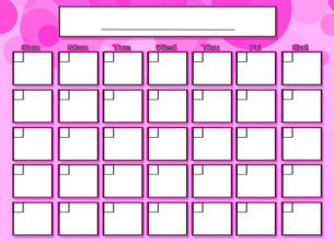 pink bubble blank calendars