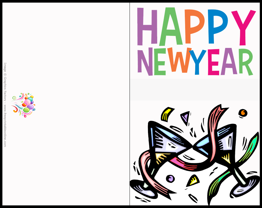 Happy New Year! Greeting Cards - Free Printable Online
