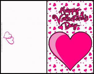 Pink Hearts Valentines Day Card - Free Printable Online