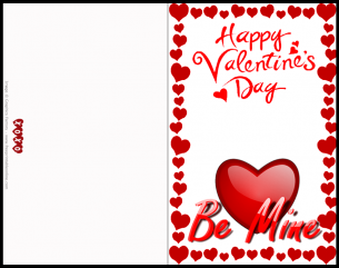 Be Mine Valentines Day Card - Free Printable Online