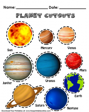 solar system cut out template