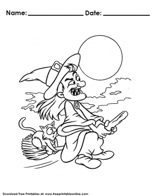 Halloween Ugly Witch Coloring Pages
