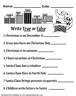 All About Christmas Worksheet