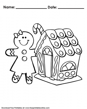 free coloring pages gingerbread house