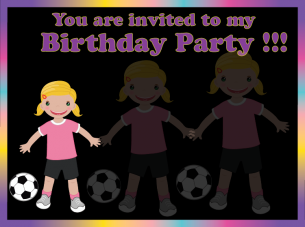 Soccer Girl Birthday Invitation