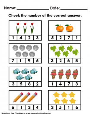 Counting the Objects Math Worksheet