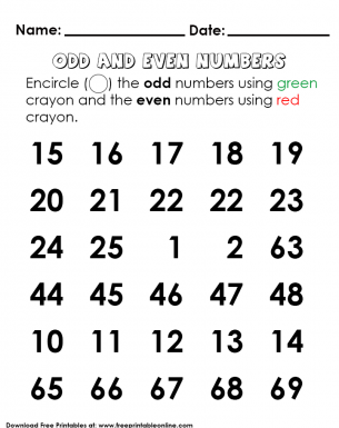 learn odd and even math worksheets for kids free printable online