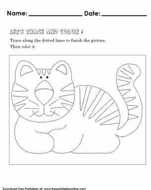 Learning how to trace lines and color a picture as a fun kds learning worksheet