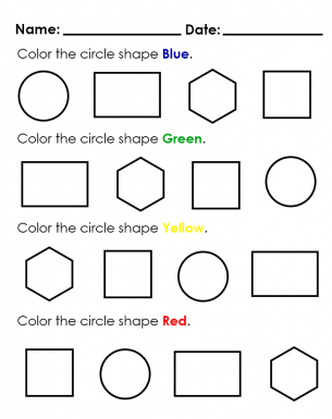 Recognize the Circle - Shape recognition with Colors | Free Printable ...