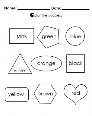 learn while you color in the shapes preschool worksheet