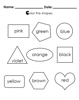 Learn While You Color In The Shapes Preschool Worksheet