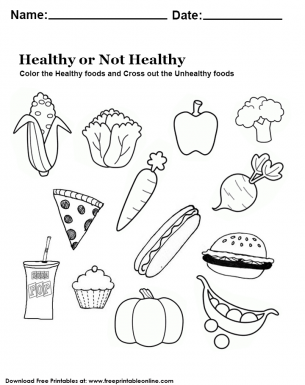 Healthy Or Not Healthy Worksheet - Which Foods Are Healthy? Kids Worksheet