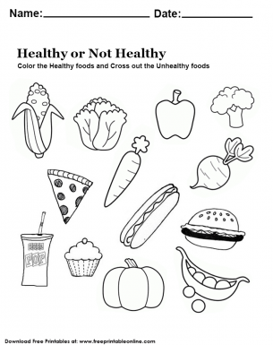 healthy vs unhealthy foods worksheet