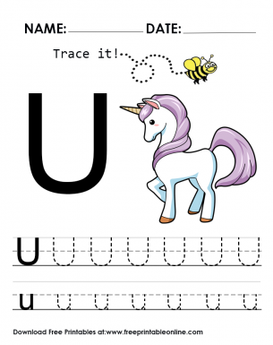 tracing the letter u worksheets