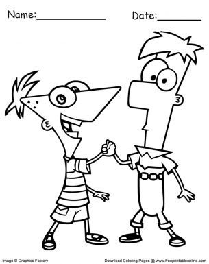 phineas and ferb coloring pages for free