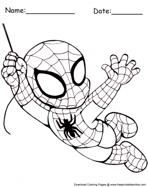 coloring pages spiderman easy to draw