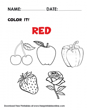 Color Red Worksheet Printable