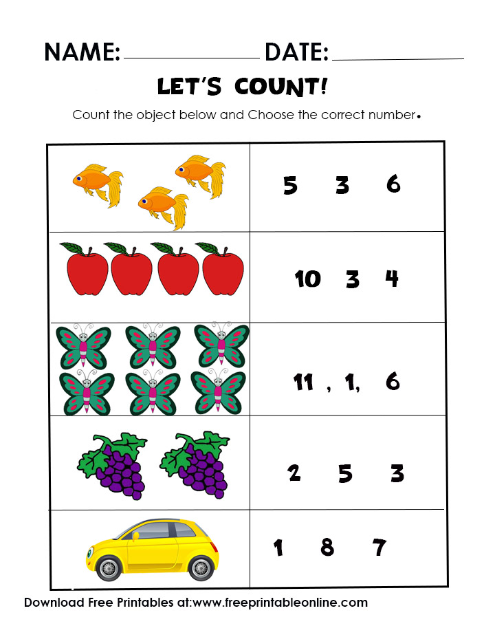 Counting Worksheets Printable Free