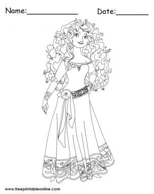 merida from brave coloring page