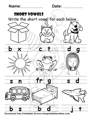 Short Vowels Worksheets - Free Printable Online