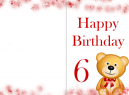 Happy Birthday Card with Teddy - 6year old card with teddy bear