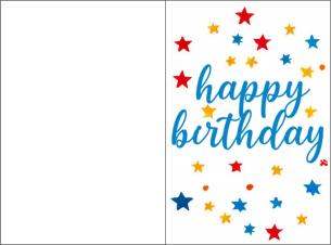 Happy Birthday Stars card - Cheerful And Fun Happy Birthday Card