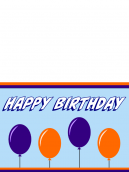 Happy Birthday Popup Cards - Orange and Purple Color Printable cards