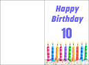 Happy 10th Birthday Card - Ten Year Olds - 10th Birthday 